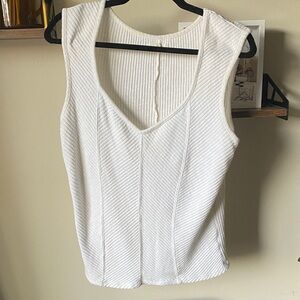Maurices White Ribbed Tank Top